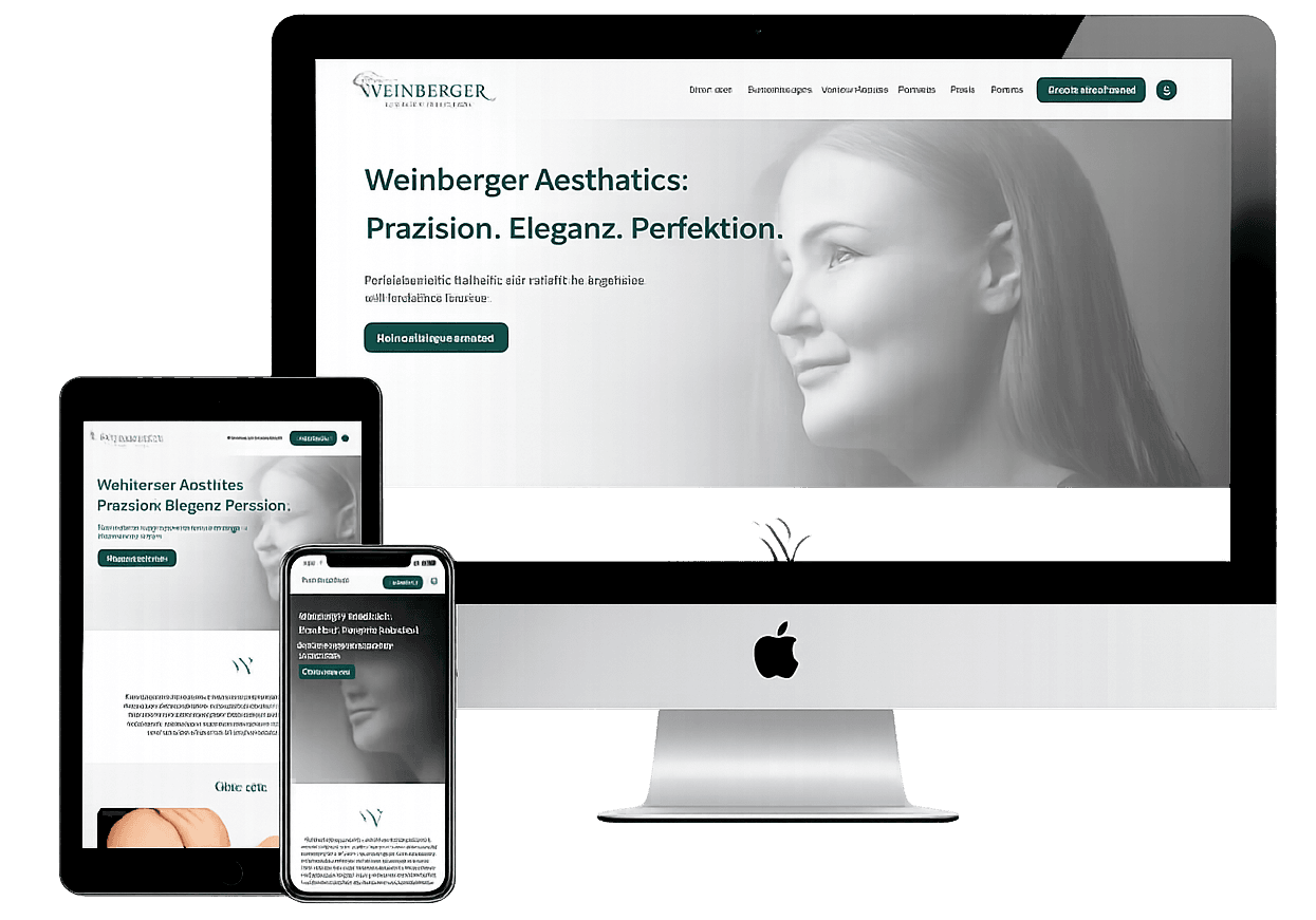 Weinberger Aesthetics responsive website mockup