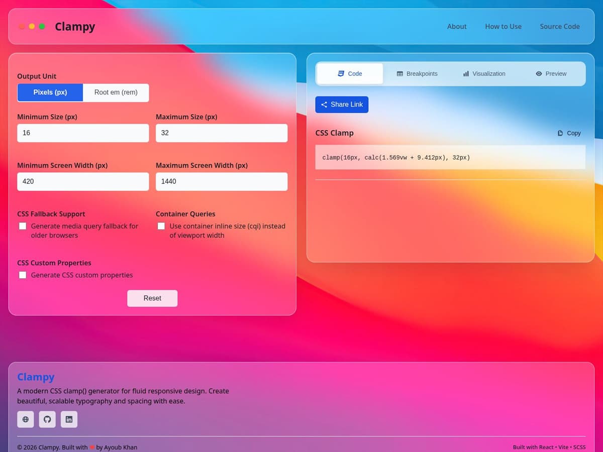 Clampy project preview