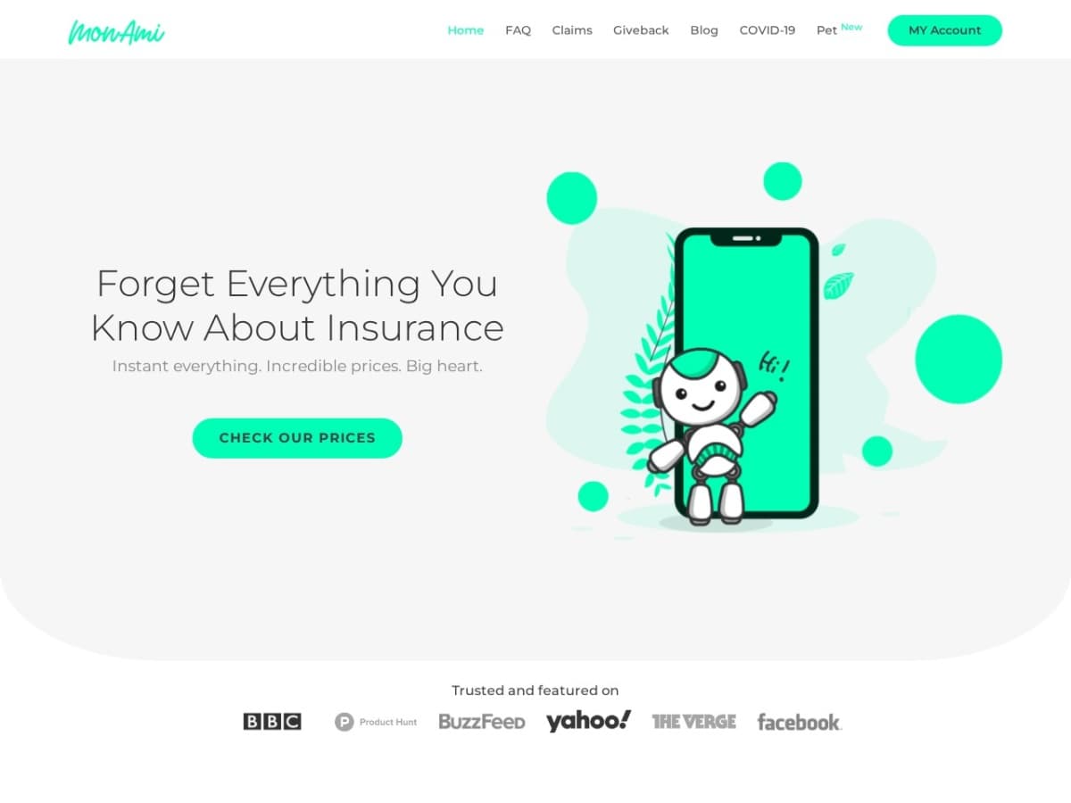 Screenshot preview for MonoAmi Landing