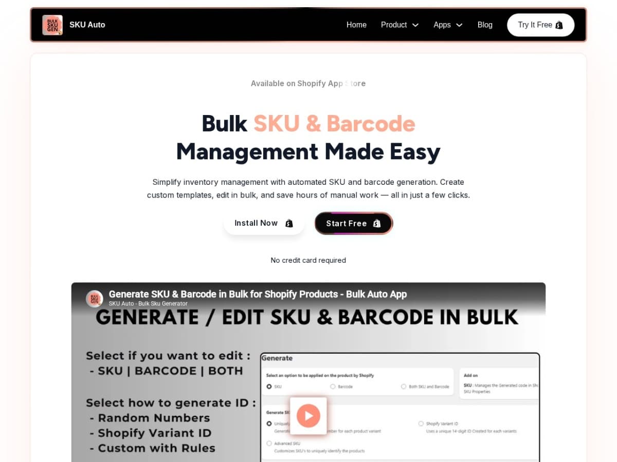 Screenshot preview for SKU Auto