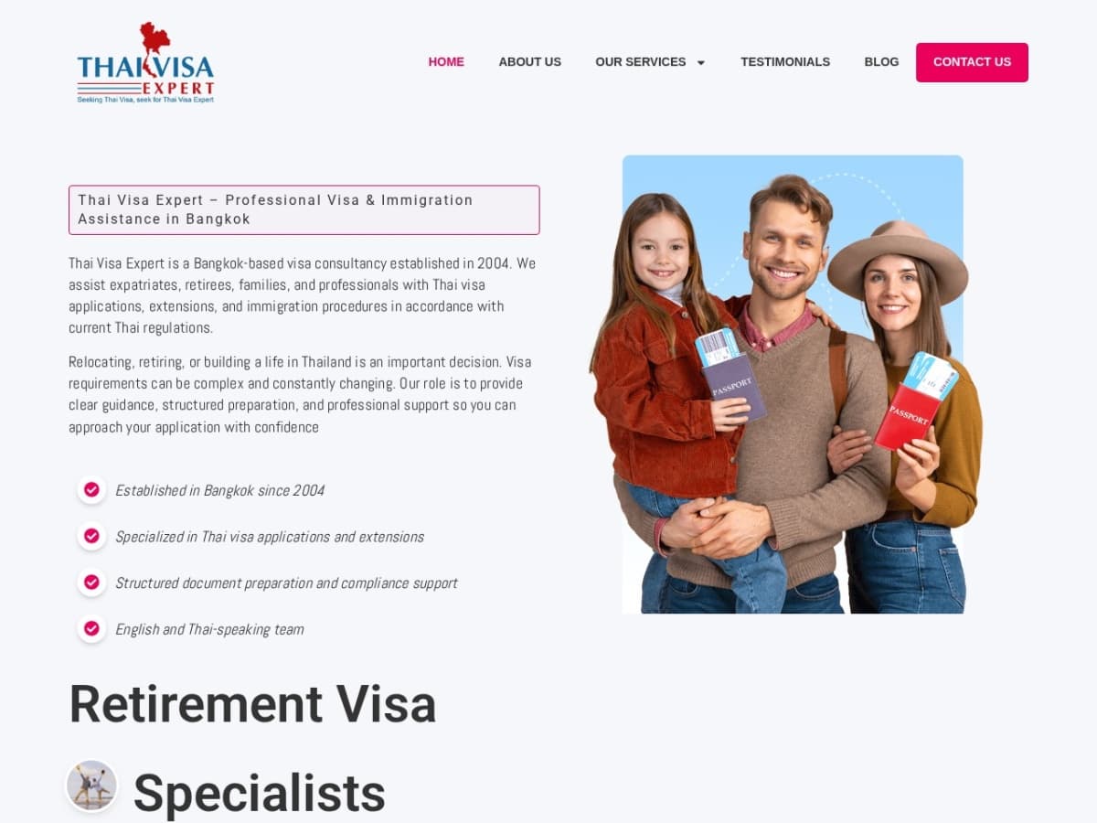 Screenshot preview for thaivisaexpert