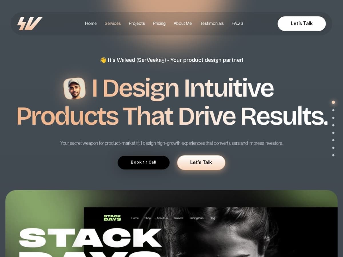 Screenshot preview for Waleed Portfolio