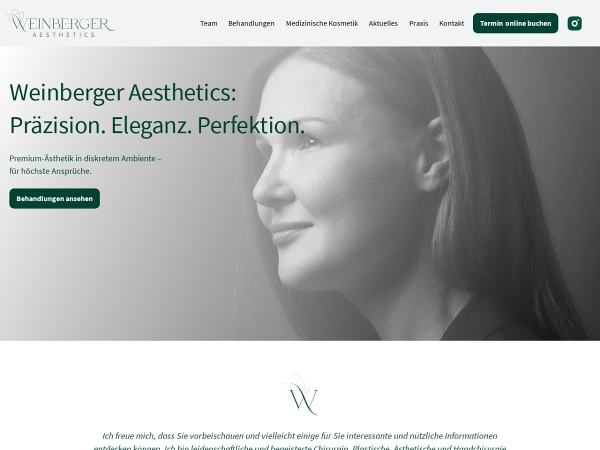 Screenshot preview for Weinberger Aesthetics